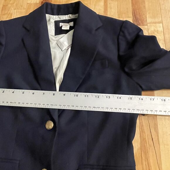 J. Crew Blazer Classic‎ Navy Gold Schoolboy Wool Stretch Blazer Jacket Sz 00 New - Picture 6 of 12